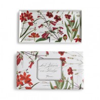 Le Fleurs En Rouge Rectangular Tray
