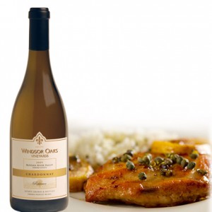 Windsor Oaks 2009 Reserve Chardonnay paired with Crispy Parmesan Chicken