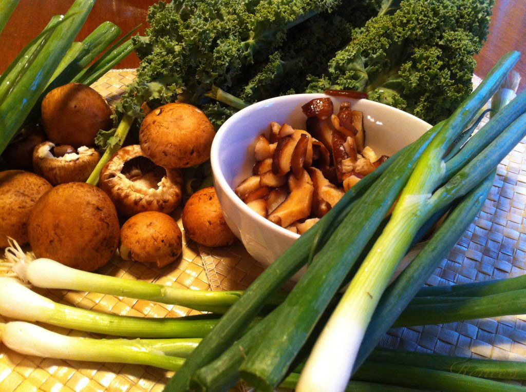 Crispy Kale and Mushroom Fried Rice Ingredients